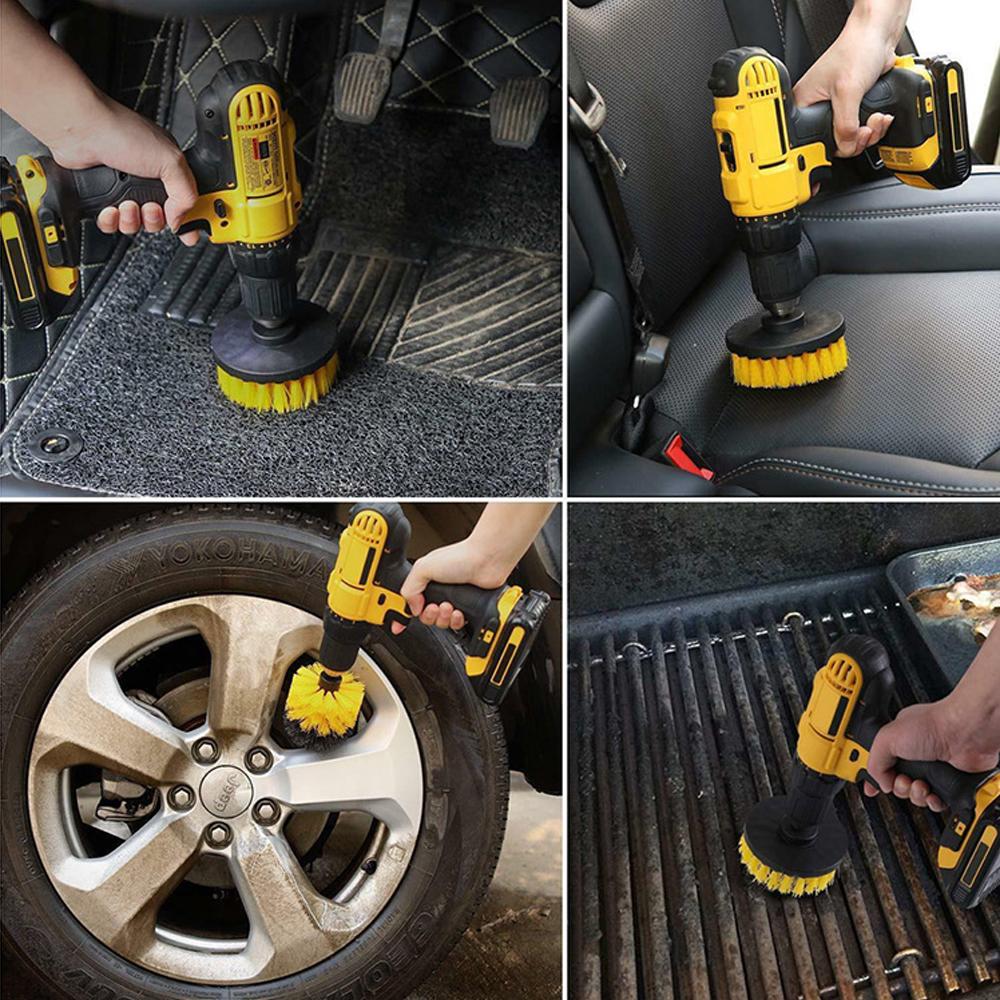 3Pcs/Set Electric Bathroom Floor Carpet Power Scrubber Cleaning For Carpet Glass Car Tires  Tile Bathroom and Kitchen 2/3.5/4''