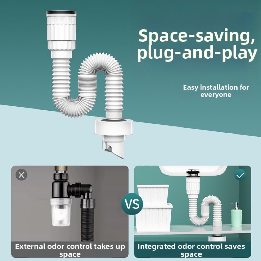 1PC Home Water Pipe 90MM Washbasin Anti- Drainage Pipe From 50mm To 75mm Overflow For Fit High-Temp Resistant Bathroom Parts