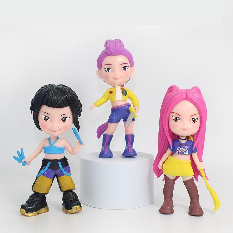 NEW3pcs Figure The Demon Hunters  Model Toy Cartoon Gaming Peripherals Desk Decoration Collection Figures Model Toy For Kid Gift