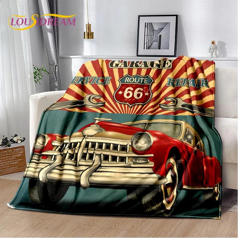 Retro Amerika Historische Route 66,Mother Road,mãe Estrada Deken,Zachte Worpdeken voor Thuis Slaapkamer Bed Sofa Picknick Kind Cadeau