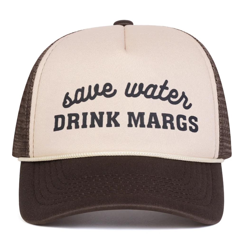 Unisex DRINK MARGS Letter Printed Baseball Net Caps Spring and Summer Outdoor Adjustable Casual Hats Sunscreen Hat Sports Cap