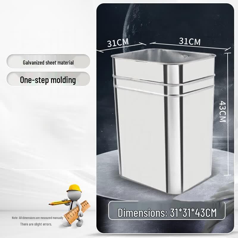 Galvanized Outdoor Square Trash Can Liner