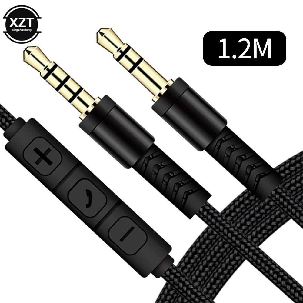 Adjustable Volume Audio Cable Jack 6 35mm Mono To 35mm SpeakerLine Aux Cable Male To Male With Mic For Headphone System Unit PCGood Product
