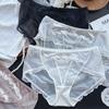 Ladies Summer Sexy Beautiful Palace Style Mesh Satin Ice Silk Briefs