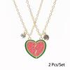 2 Stück/Set Beste Freunde Anhänger Halskette Für Frau Magnetisch Verstellbar Regenbogen Gänseblümchen Liebhaber Zerbrochenes Herz Kette BFF Schmuck Geschenke