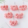 6Pcs Artificial Silk Rose Bundle Fake Flower For Christmas Home Wedding Bridal Bouquet Decoration Accessories Photography Props