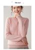 Women's Urban Casual Cashmere Sweater - Half-High Neck, Long Sleeve, Thick, Solid Color, Autumn/Winter Pullover Base Layer.