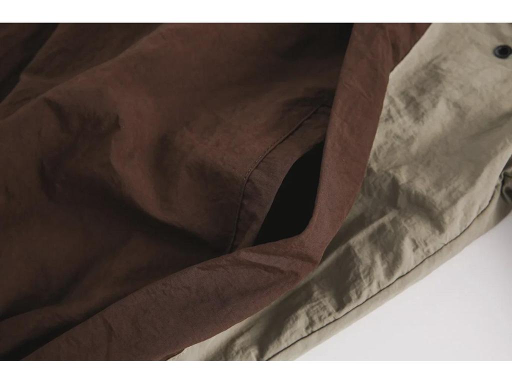 Men's Fashion Brand Contrast Stitching Windproof Jacket - American Retro Style, Loose Fit, Casual, Unisex, Perfect for Spring and Autumn Sports.