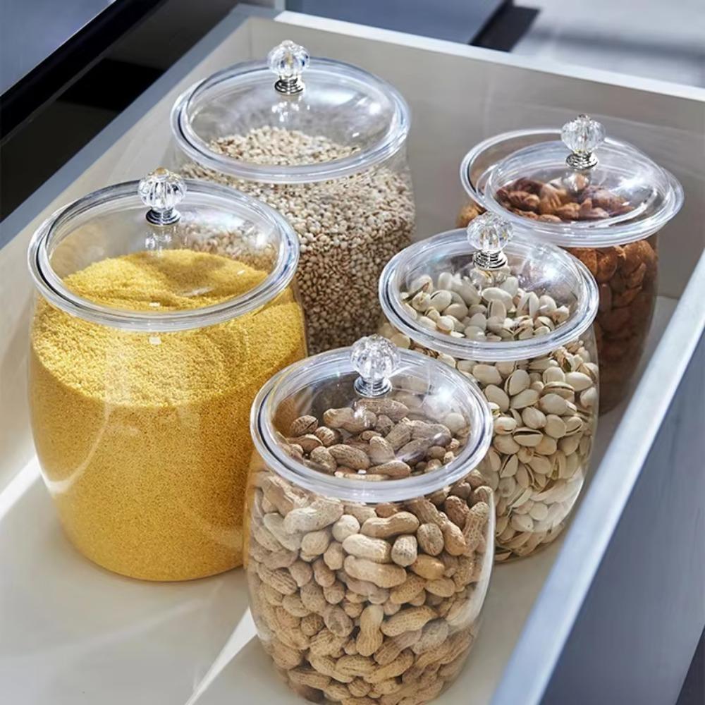With Lid Grains Storage Box Sealed Food Storage Canister Cereals Storage Jar  Cookie