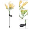 J-ouuo 2 Stück Rapsblumen-Solarleuchte IP44 Wasserdicht Solarbetriebene Blumen-Garten-Erdspießleuchte für Hof Veranda Zaun Terrasse