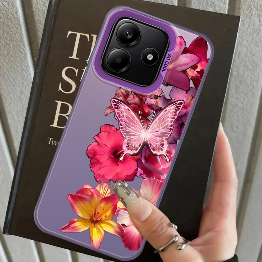 Back Phone Cover Case for Xiaomi Redmi 9T 10C A1 A2 Plus 14C K60 9C 12C 13C Note 9 10 A5 Cartoon Flower Art