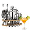 Cocktail Shaker Set with Measuring and Bar Professional Double Vacuum Stainless Steel Cocktail Set with Wooden 700ml for Commercial or Home Includes