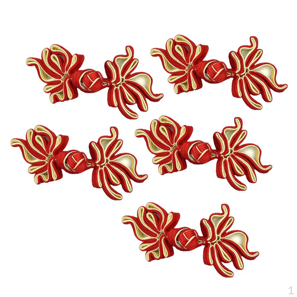 5 пар дизайна пуговиц в виде лягушки с китайским узлом для декора одежды Cheongsam — фото 10