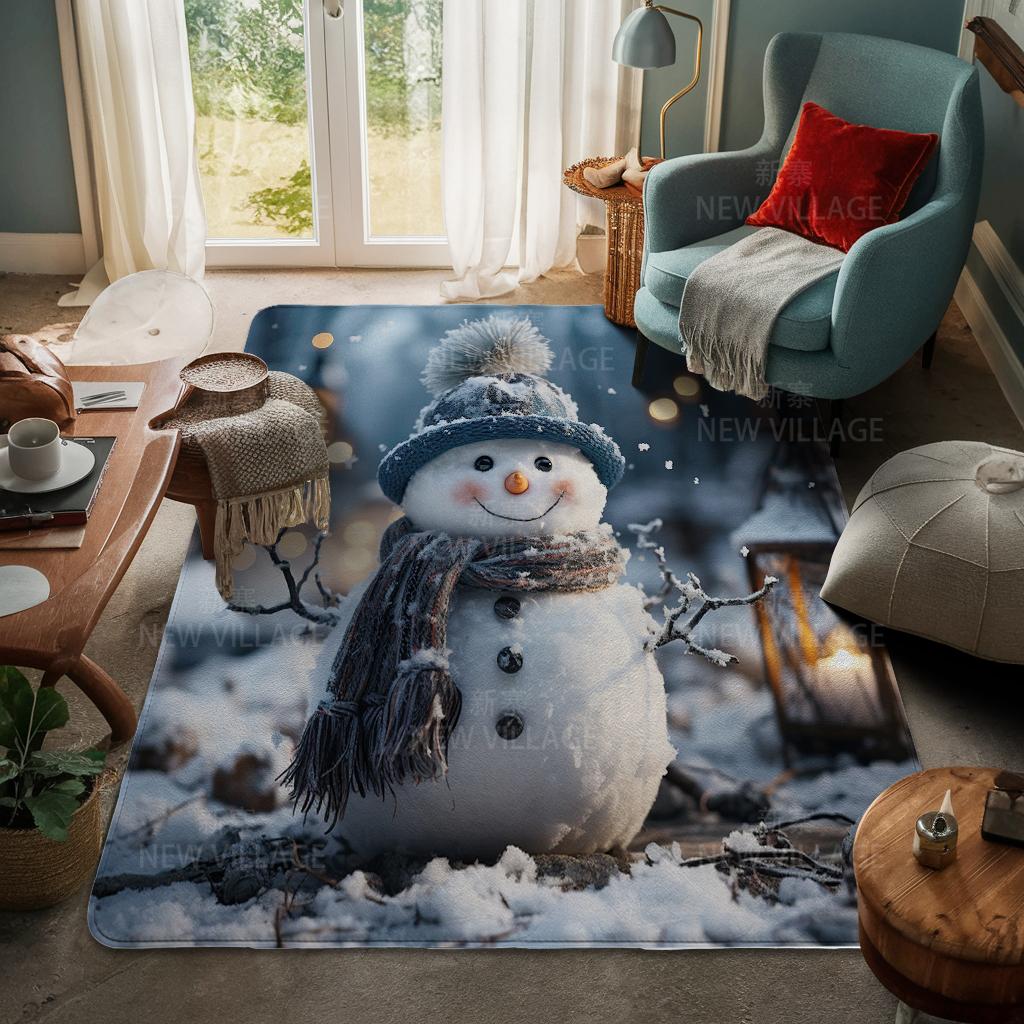 House Entrance Carpet Home Door Mat Living Room Bath Foot Bathroom Non-slip Water Absorption Rugs Bath Merry Christmas Winter