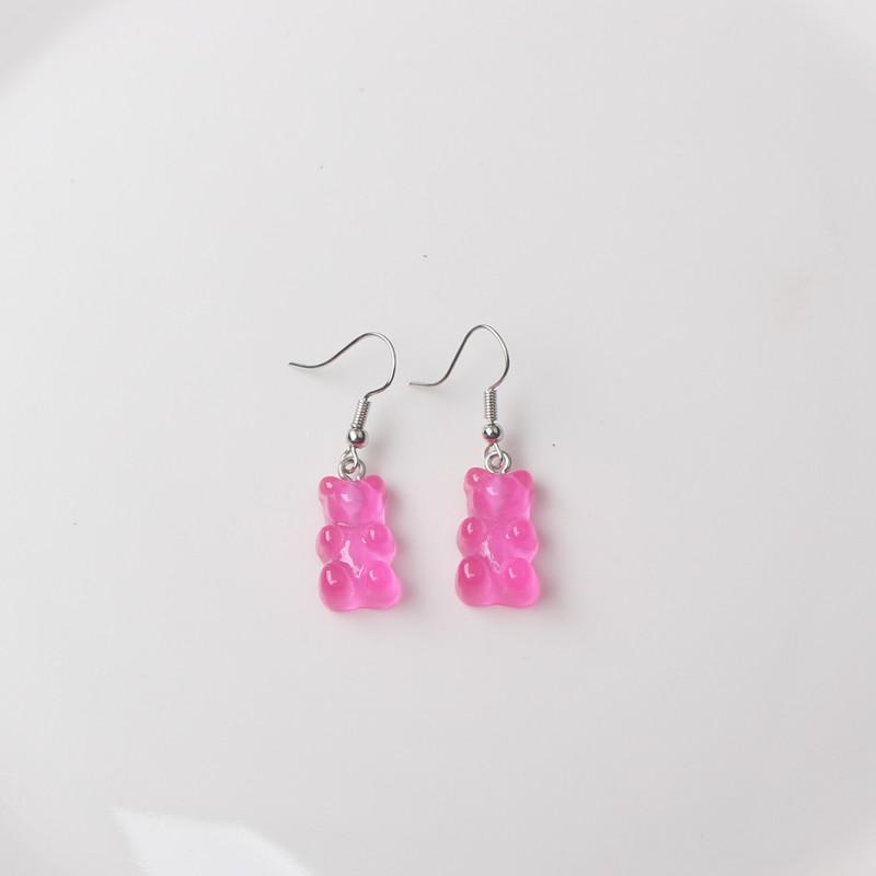 Cute Acrylic Pendants Hook Earrings Sequins Beer Bottle Women Dangle Earrings Korean Fashion Bear Small Earrings Pendientes