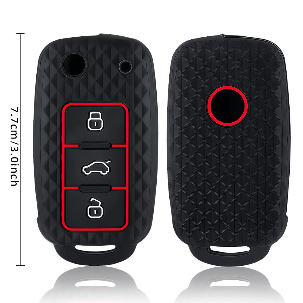 3 Tasten Auto Silikon Fernbedienung Schlüsselhülle Abdeckung Für Vw Golf 4 5 6 7 Bora Jetta Polo Mk4 Mk6 Bora Passat B5 B6 Superb Tiguan Käfer