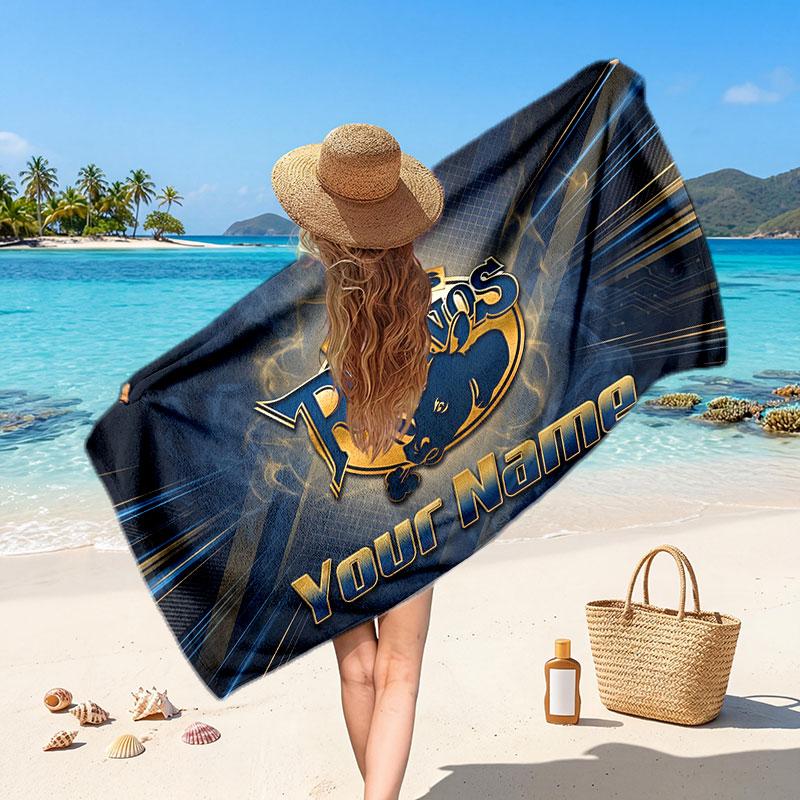 Leeds Rhinos Personalisiertes Namens-Text-Strandtuch, Weiches Saugfähiges Handtuch Strand Pool Reise Persönliches Geschenk