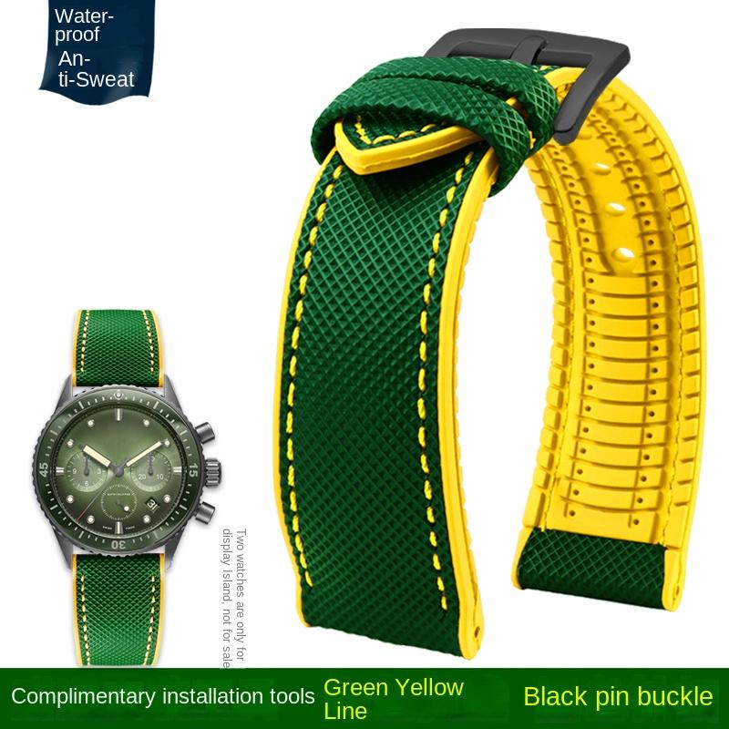 20mm 21mm 22mm 23mm 24mm universelles Nylon FKM-Gummi Unterarmband Wasserdichtes Uhrenarmband für Omega IWC SEIKO Uhr Herrenarmband
