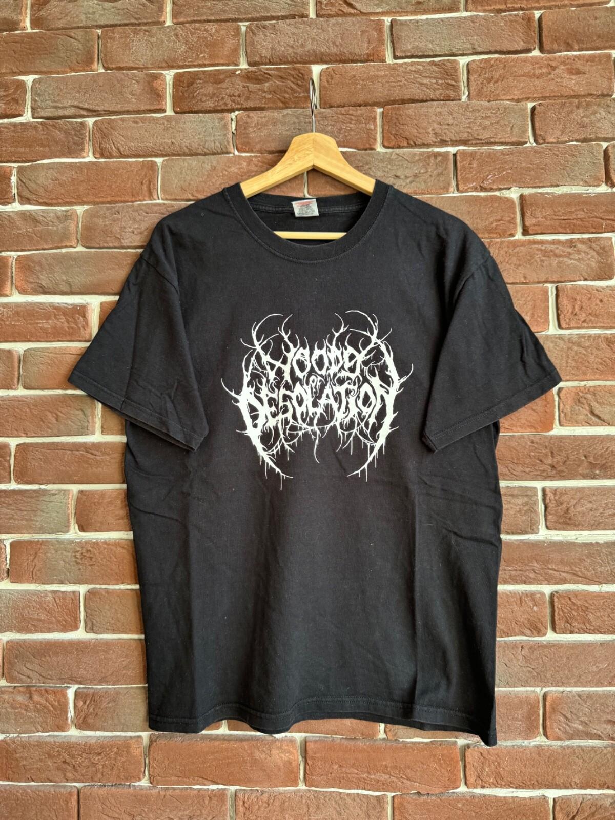 Rare Vintage 00s Woods Of Desolation Black Metal Tshirt Rare Unisex T-Shirt S