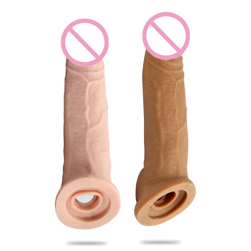 Hry pro muže pro dospělé Zvětšení rukávu prodlužování penisu Opakovaně použitelný kondom Odložení ejakulace Sexuální hračky pro muže Sexuální zboží pro intimní ženy
