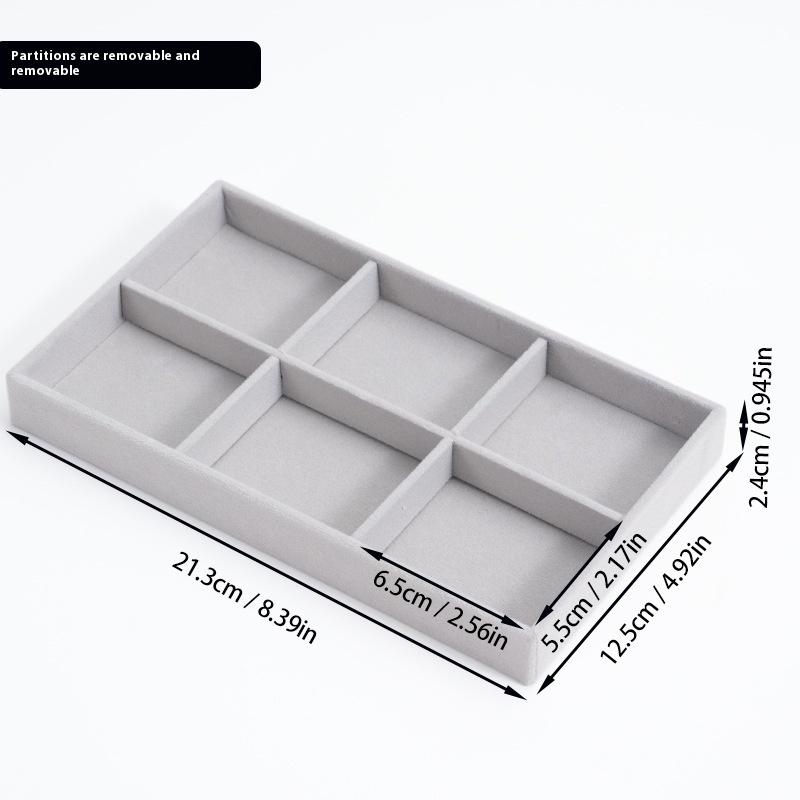 Sametová šperkovnice Náušnice Náhrdelník Prsten Náramek Stojan na vystavení šperků Zlatý podnos na šperky