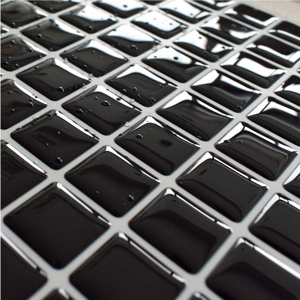 VANCORE Mosaic Tile Kitchen Remake Tile 3D Peelable Black [4 Sheets] Stickers, Sheets, Stickers, Renovation, Waterproof, Wallpaper,