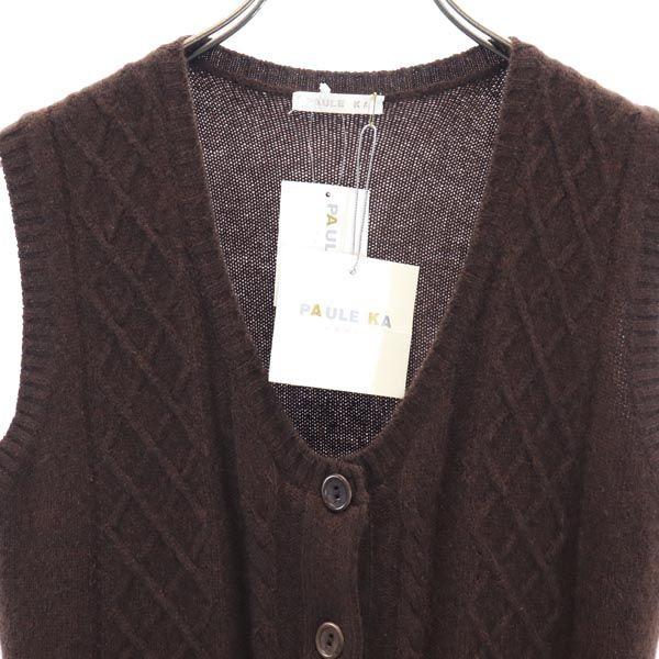 Unused PAULE KA Made In Italy Cashmere Blend Knit Vest M Brown Women Used