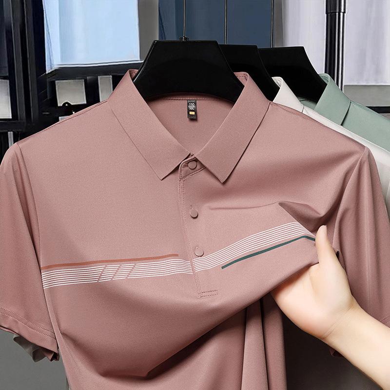 Polo tričko Pohodlné Prodyšné Chladivé Pánské Top Límec Krátký Rukáv Ležérní Tričko