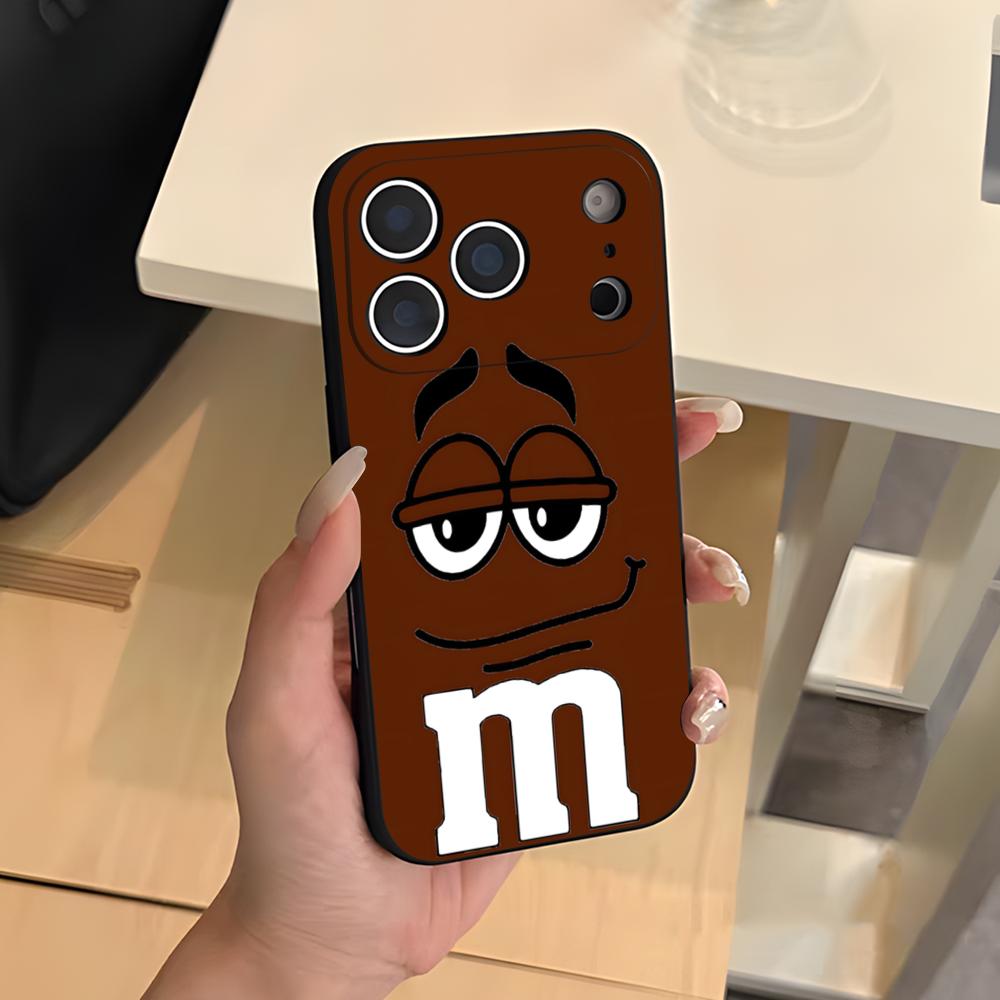Custodia per Telefono al Cioccolato M&MS Per IPhone 17 Air 16 E Pro Max 15 14 13 Mini 12 Pro 11 Max Plus Guscio Morbido Nero