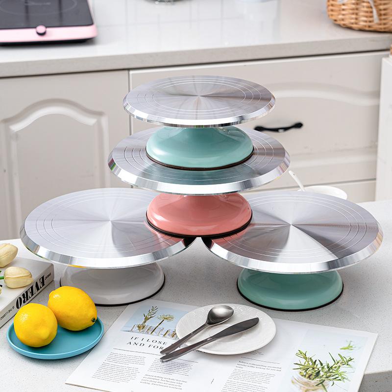 10Inch Pastry Turntable Cake Stand Aluminum Alloy Professional Pastry Rotating Tray and Pastry Accessories Decoration Tool