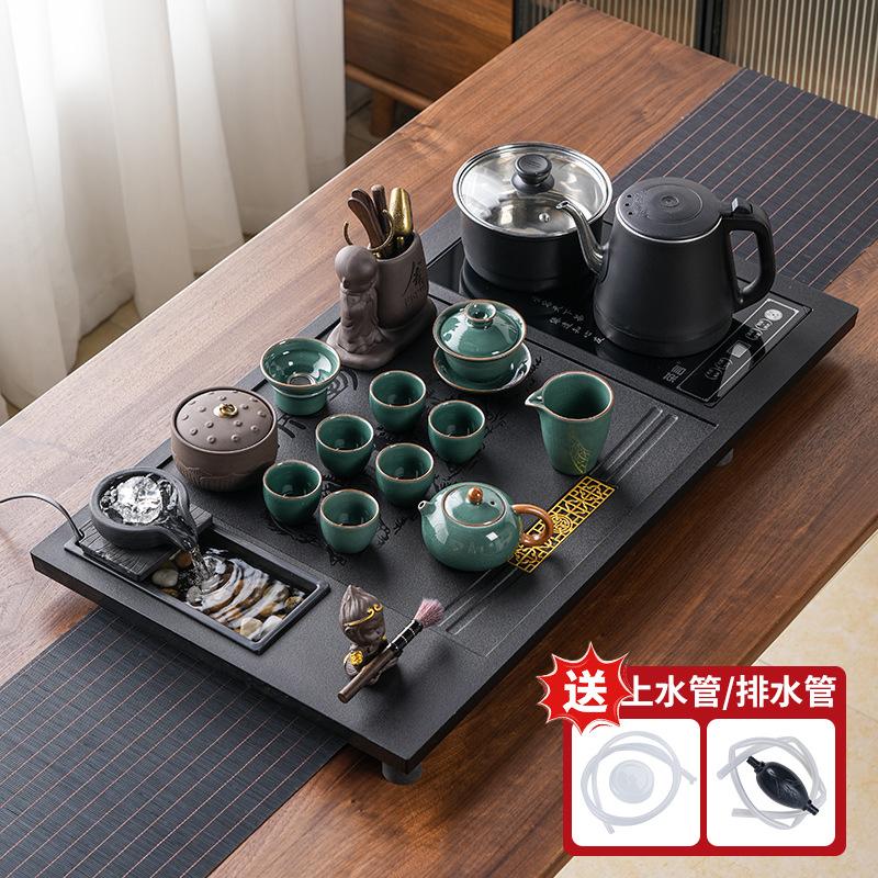 new automatic tea set ceramic household integrated flowing water tea tray kung fu imitation Wujinshi tea table
