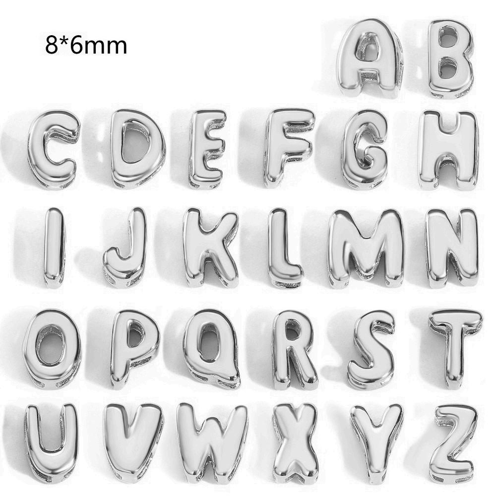 CARLIDANA Gold Plated Stainless Steel 26 Letter Charms Set Heart Bubble Initial A-Z Alphabet Letter Pendants for DIY Jewelry