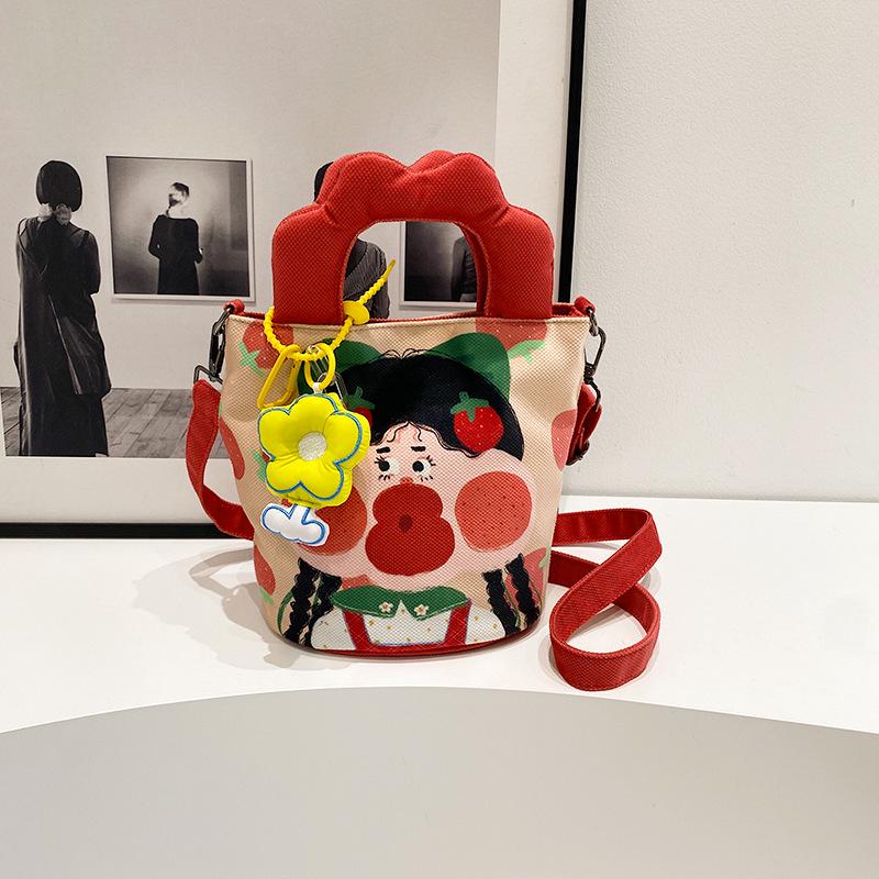 2025 Cute Goofy Cartoon Canvas Handbag - Single Shoulder & Crossbody Bag Backpack