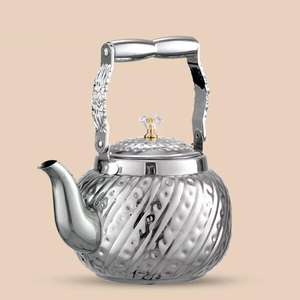 Large capacity stainless steel teapot with tea strainer, Gas Induction Cooker water kettle, Teakettle for home, 1.0L/1.5L/2.0L