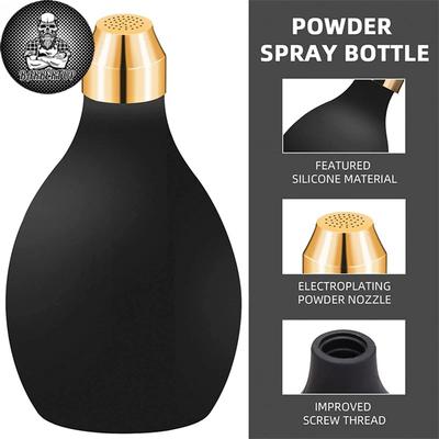 Schwarze Trockenpulver-Zerstäuberflaschen Friseurpulver Haarfasern Sprühapplikator Reise-Make-up Kosmetik Unterflaschenbehälter