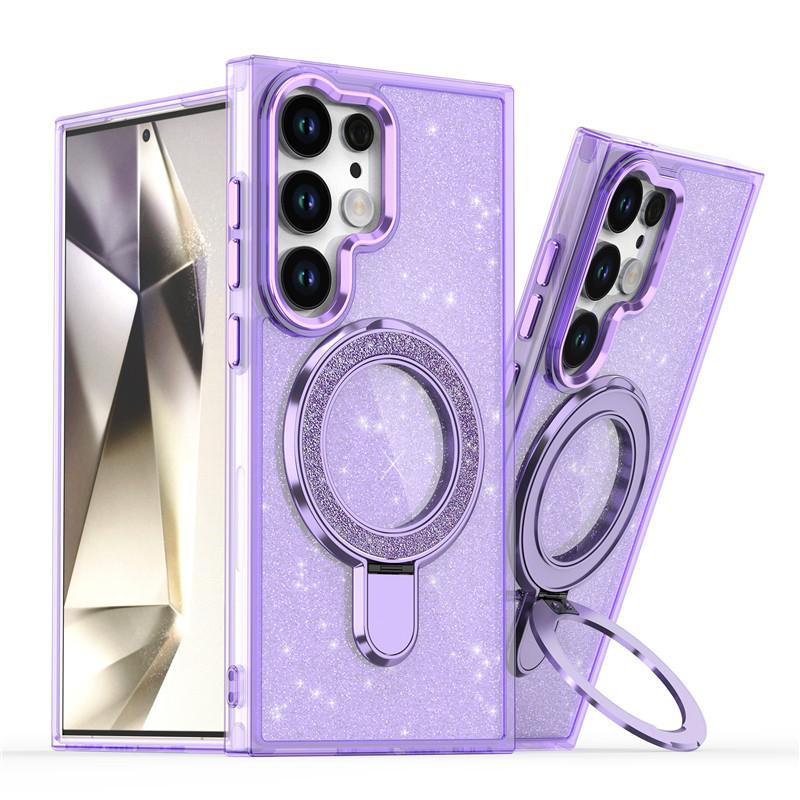 Applicable to Samsung S26 Ultra semi-transparent phone case Galaxy A52 bright glitter holder case