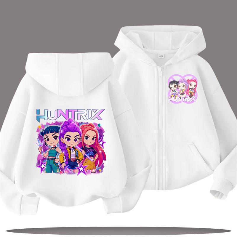 Hoodies Sweatshirts Mädchen Kinder Reißverschluss-Sweatshirt Cartoon-Druck Mode-Hoodie Kinderbekleidung Kleines Mädchen Sweatshirt Top