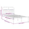 Metal Bed Frame with Headboard Black 120 x 190 cm