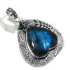 Pietră prețioasă Labradorit Natural Lucrat Manual Argint Sterling 925 Pandantiv 2,56" L7p51