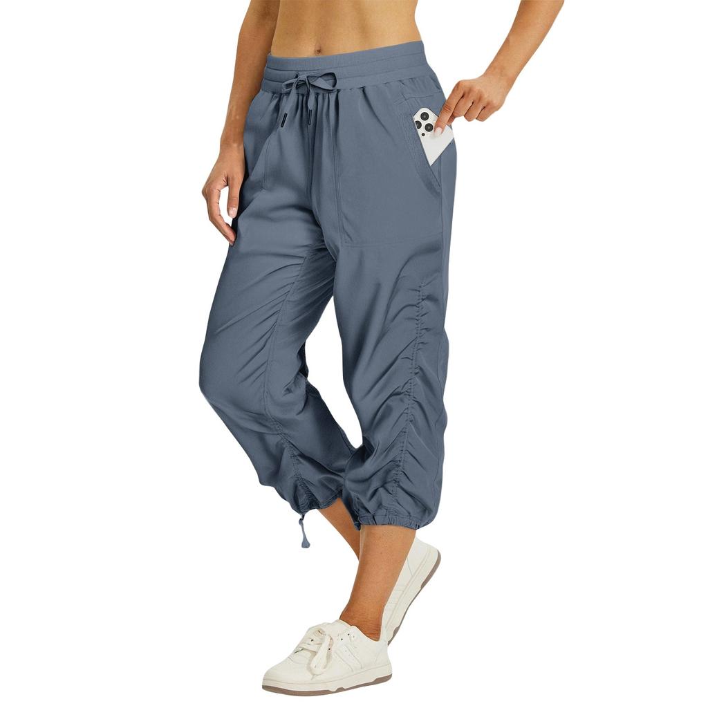 Women's Pleated Cargo Hiking Pants With Pockets