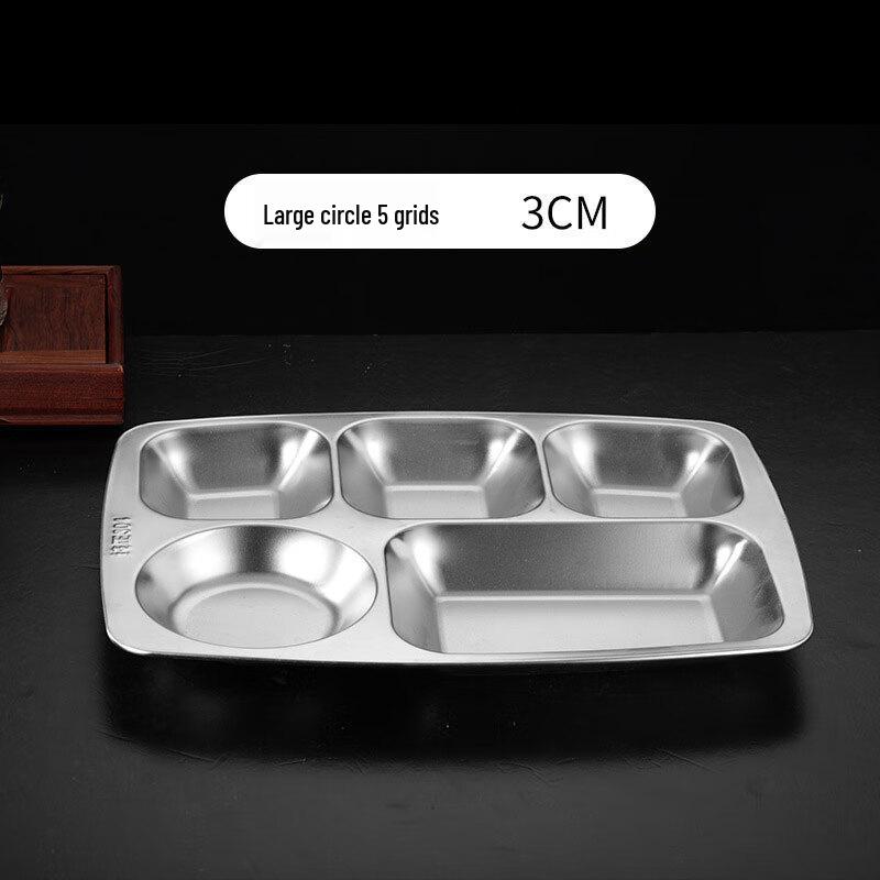 

Yunka Compartmented Stainless Steel Meal Tray Large Round 5 Compartments