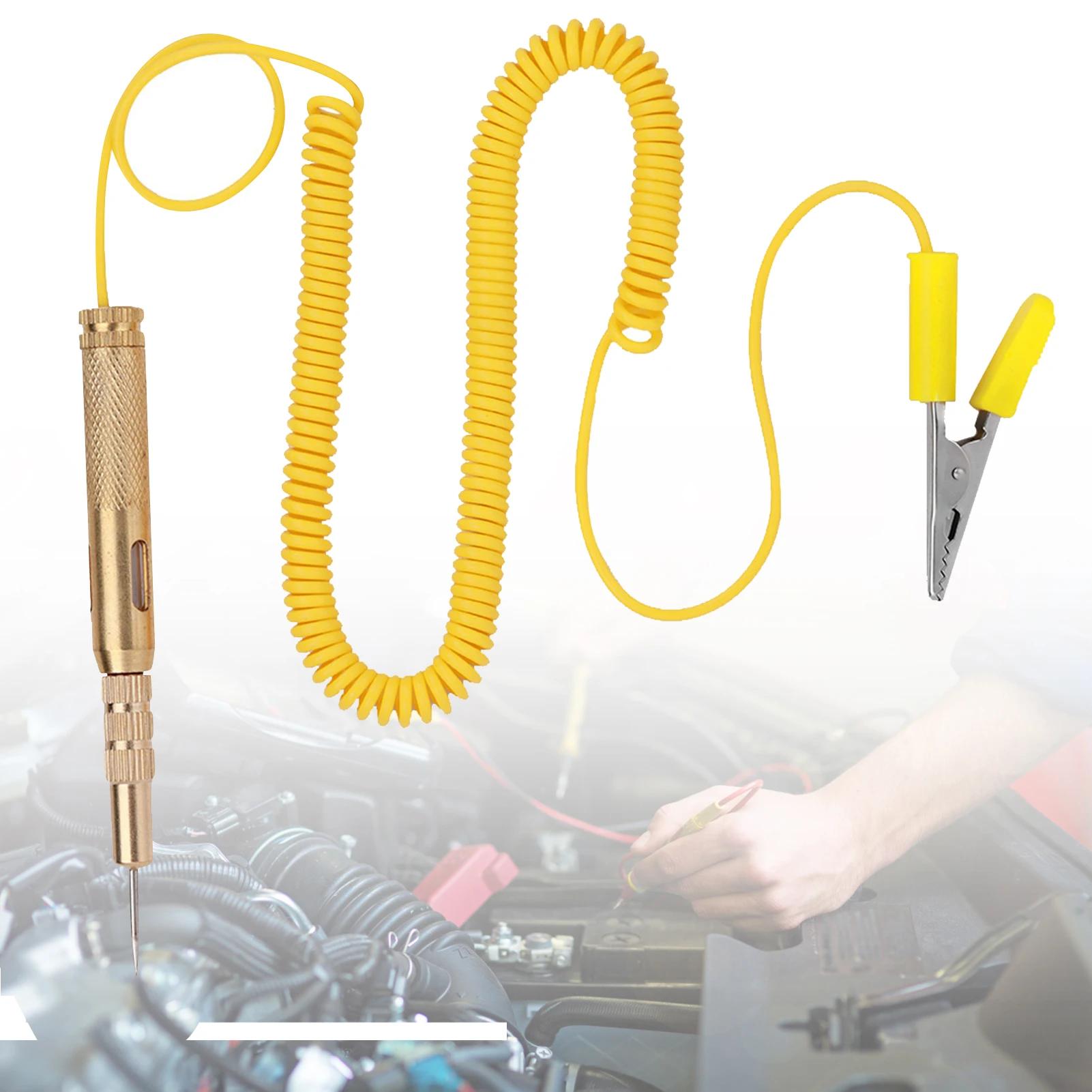

Universal Car Circuit Tester Probe Light Pen 6V 12V 24V DC Voltage Auto Electrical System Diagnostic Tool Test Lamp жёлтый