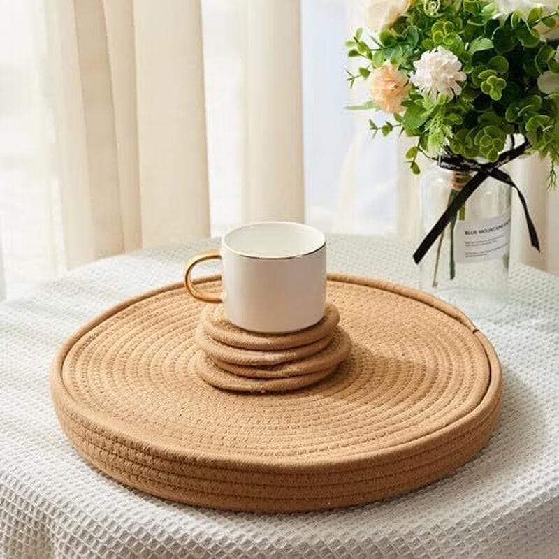 Abay Woven Round Cotton Placemat Set