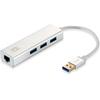 Level One USB 3-0 Level One To Gigabit Ethernet Rj45 Adapter + Hub 3-0 3 Ports