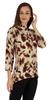 Bimba Button Down Tunic Casual Printed 3 4th Sleeves Loose Fit Rayon Tunic Long Shirt Top For