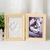 Pet Paw Print Photo Frame with Clay, Dog Cat Footprint Making Kit Photo Memorial Display Stand, Photo Display for Pets