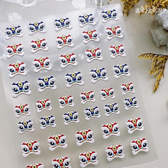 Nageldekoration, exquisites Muster, starke Klebrigkeit, optischer 3D-Effekt, lebendige Farbe, selbstklebend, dekorativ, entfernbar, Frühlingsfest-Nagelkunst-Aufkleber