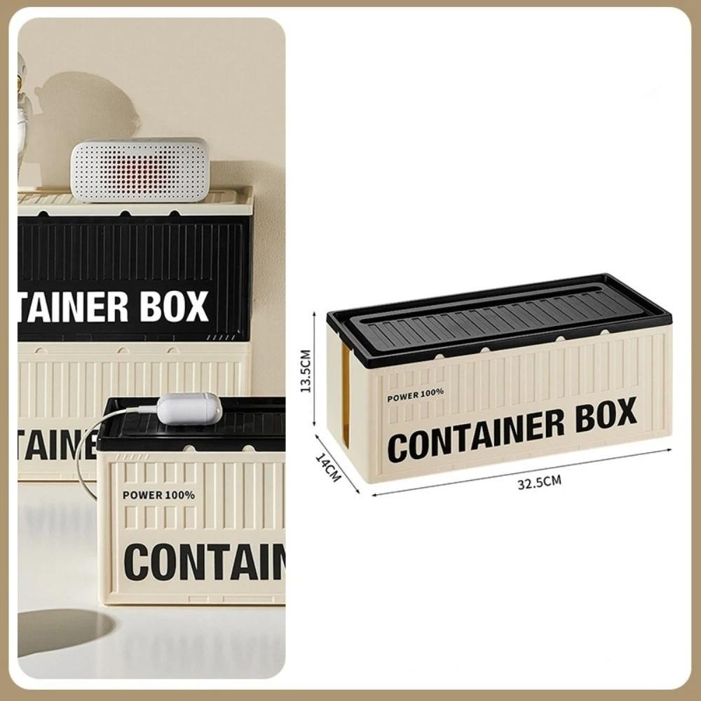 Desktop Decoration Power Strip Organizer Box Plastic Dustproof Management Storage Case Home Organization Tool Space Saving