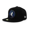 New Era Cap 59FIFTY Minnesota Timberwolves NBA Team Basic Fitted Cap Minnesota Timberwolves Black Hat Basketball 5950 Sz 7-58 [Used]
