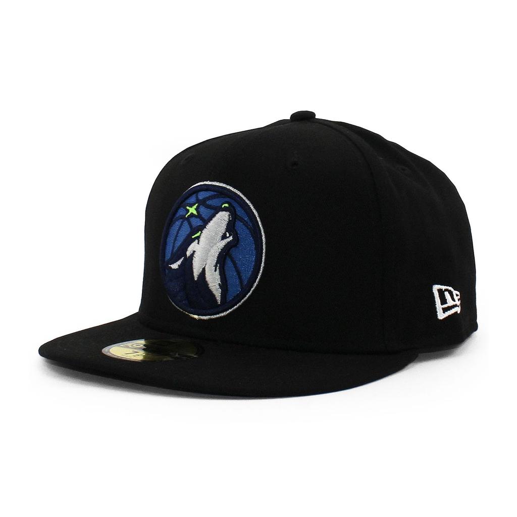New Era Cap 59FIFTY Minnesota Timberwolves NBA Team Basic Fitted Cap Minnesota Timberwolves Black Hat Basketball 5950 Sz 7-58 [Used]